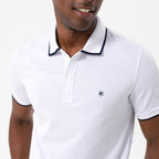 Marcelo Short Sleeve Polo Shirt // White + Navy