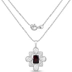 8.00 Carat Genuine Garnet .925 Sterling Silver Pendant