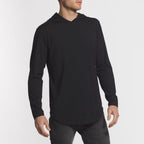 Elongated Long Sleeve + Hood // Black