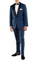 Ferrecci Men's Falls Indigo Slim Fit 2 Piece Tuxedo