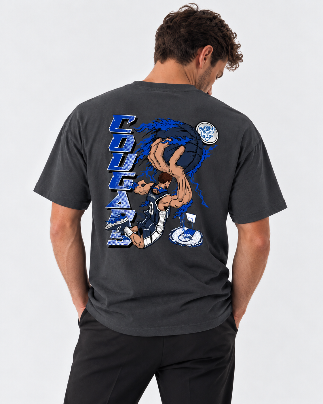 BYU Slam Dunk Faze Heavyweight Tee Charcoal