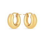 14k Yellow Gold Small Puffy Hoops