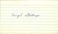Virgil Stallcup St. Louis Cardinals d.1989 Signed/Auto 3x5 Index Card 162560