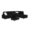 L-Shaped Sectional Sofa With Chaise And Storage Ottoman