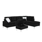 L-Shaped Sectional Sofa With Chaise And Storage Ottoman