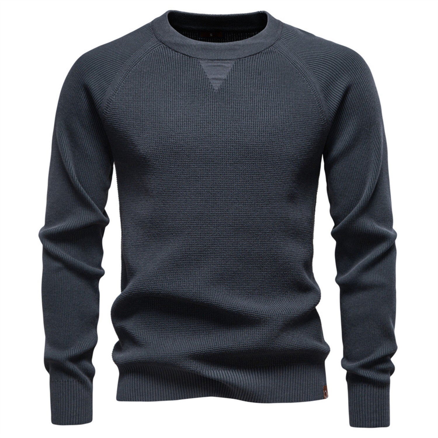 Crewneck Jacquard Knit Sweater // Dark Gray