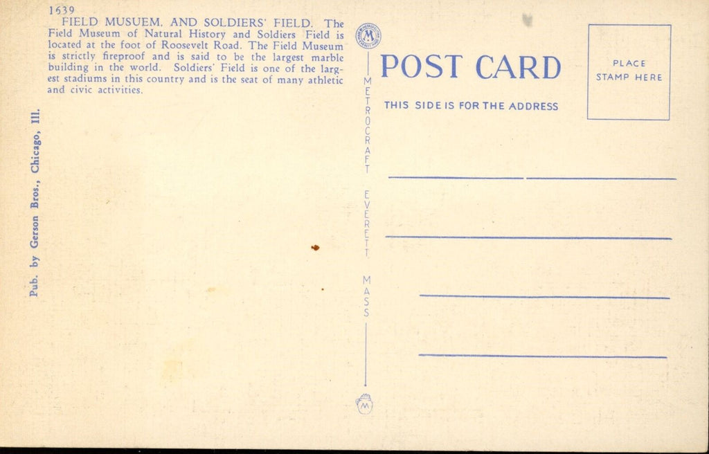 1940's Postcard Soldier Field Chicago, Ill. 176195