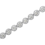 .925 Sterling Silver 1/2 Cttw Miracle Set Round Diamond Bezel Design Link Bracelet (I-J Color, I2-I3 Clarity) - 7.25"