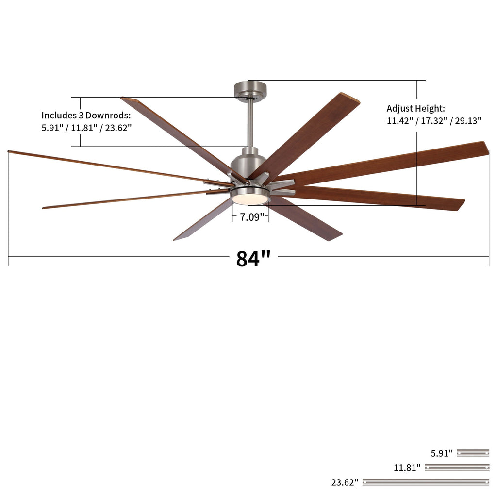 Oversized Large Ceiling Fan, 8 Blades