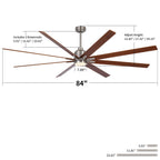 Oversized Large Ceiling Fan, 8 Blades
