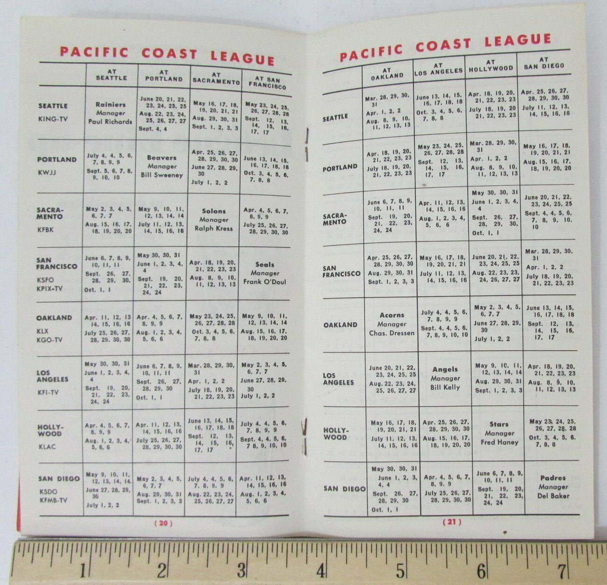 1950 and 1951 Baseball Schedule PM Whiskey Distillers 155102