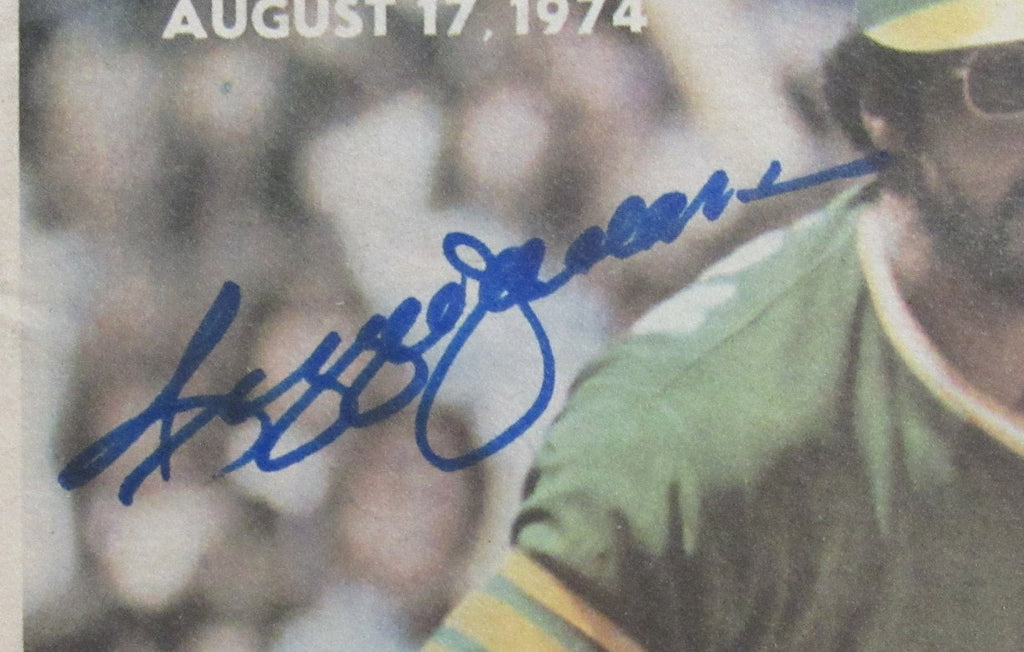 Reggie Jackson HOF Signed 8/17/1974 The Sporting News Newspaper A's JSA 185390