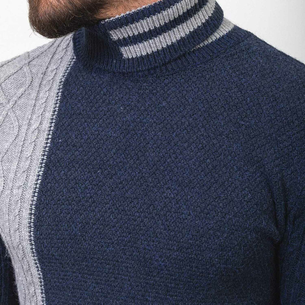 Robert Knitwear Jumper // Dark Blue + Light Gray