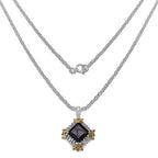 6.27 Carat Genuine Smoky Quartz, Citrine & White Topaz .925 Sterling Silver Pendant