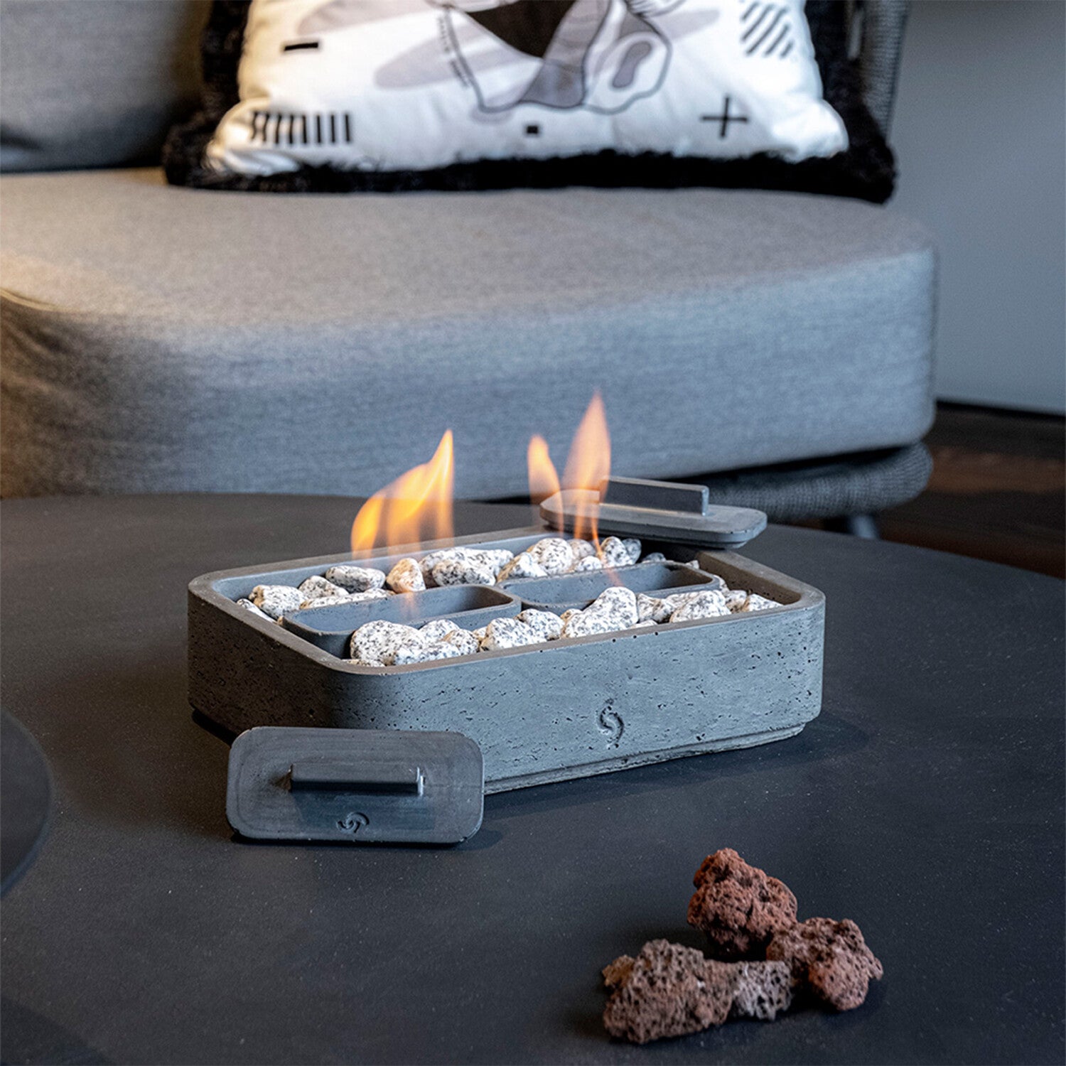 Confire Light Tabletop Fireplace // Double Chamber