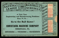 MLB 1941 National/American Baseball Leagues 3x5 Slide Pocket Schedule