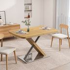 Retractable Square Dining Table, Seating 4 - 6 People - Natural