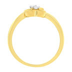 14KT Yellow Gold 1/20 ctw. Dual Heart Diamond Ring (K-L, I1-I2) - Size 7
