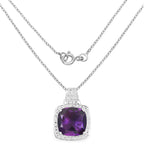 5.85 Carat Genuine Amethyst .925 Sterling Silver Pendant