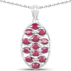 2.86 Carat Glass Filled Ruby .925 Sterling Silver Pendant