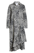 Women's Max Mara Lipari Leopard Print Long Sleeve Cotton Midi Shirtdress