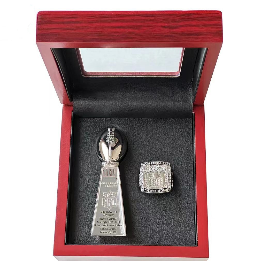 New York Giants Super Bowl Championship Ring & Trophy Set– 1986, 1991, 2008 & 2012