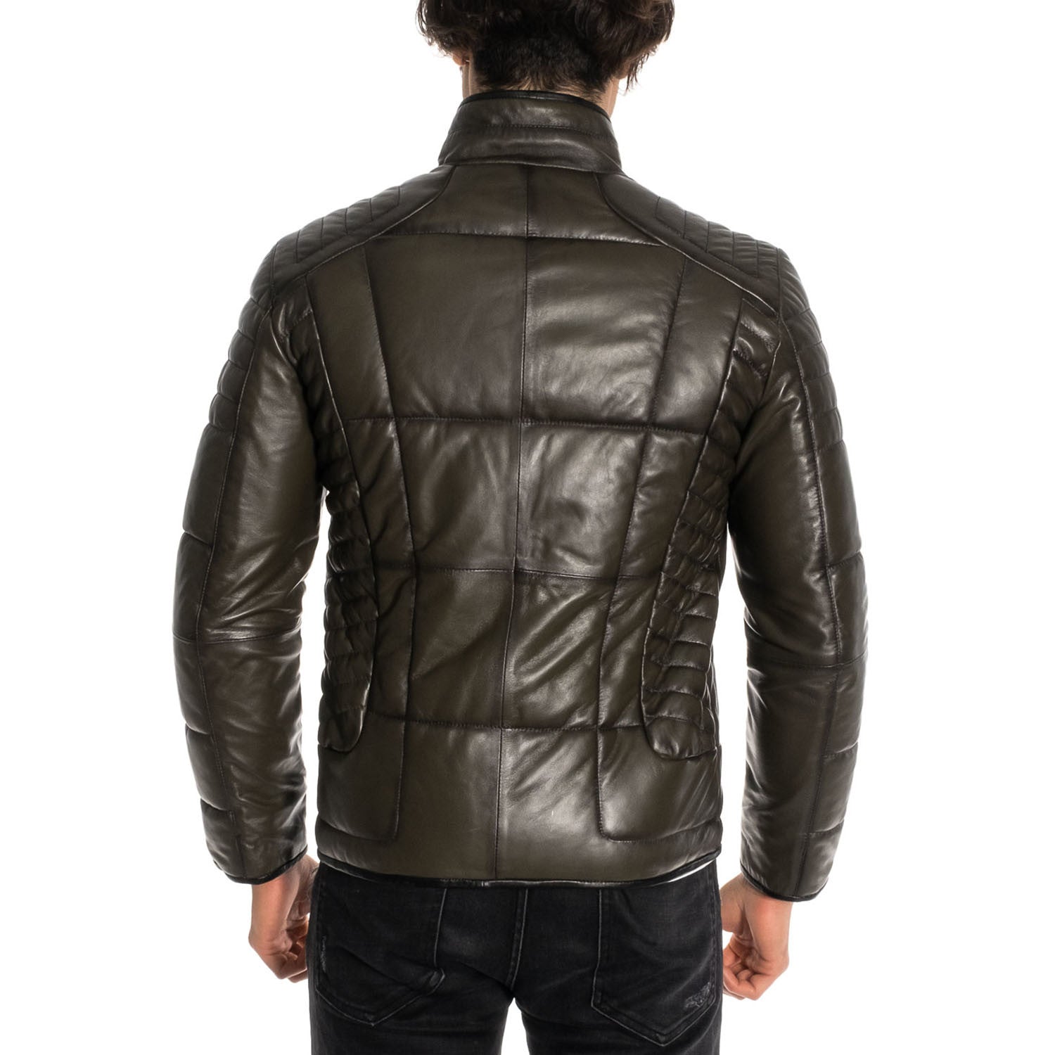 Travis Leather Jacket // Khaki