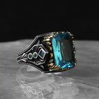 925 Sterling Silver Blue Topaz Stone Ring