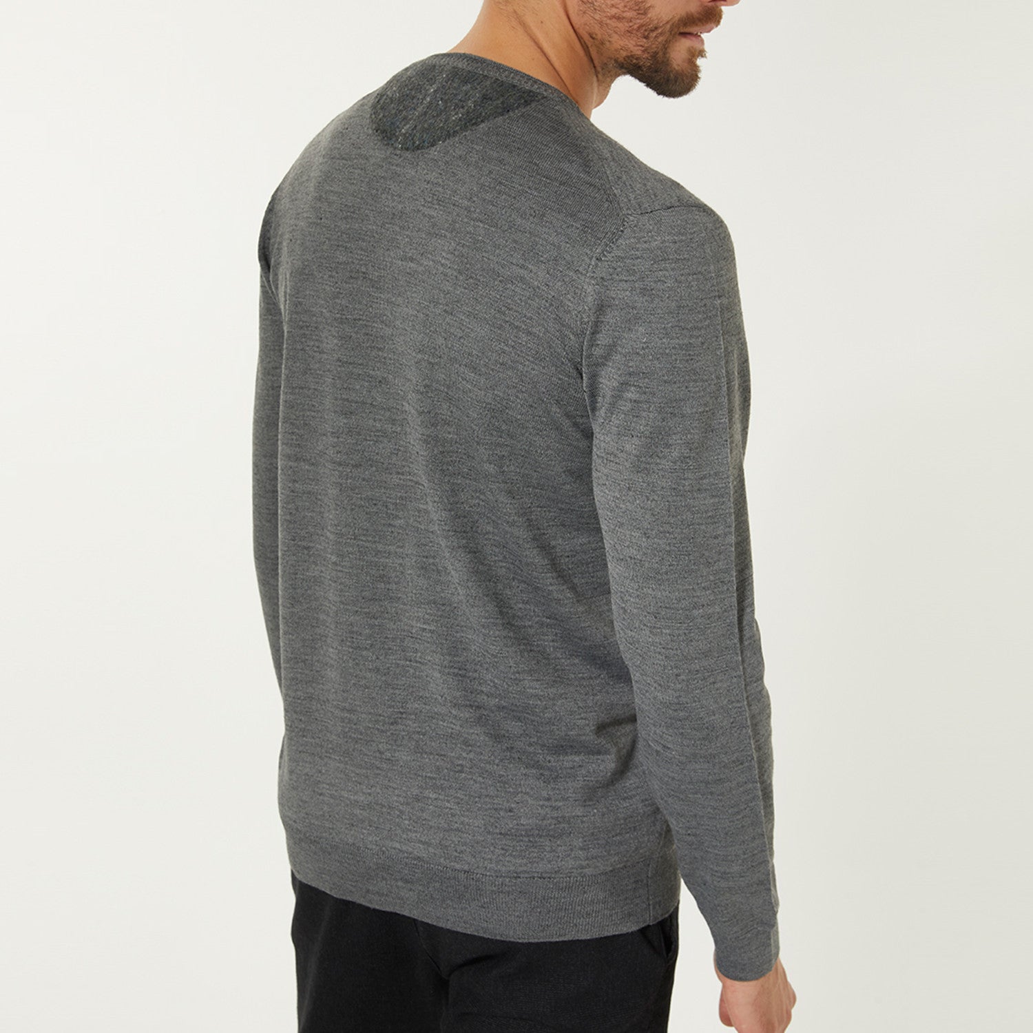 Wool Blend V-Neck Pocket Sweater // Gray