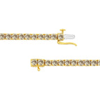14K Yellow Gold Plated .925 Sterling Silver 8.0 Cttw Diamond Classic Link Tennis Bracelet (K-L Color, I2-I3 Clarity) - 7-1/4"