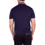 Zipper Short Sleeve Polo Shirt // Navy