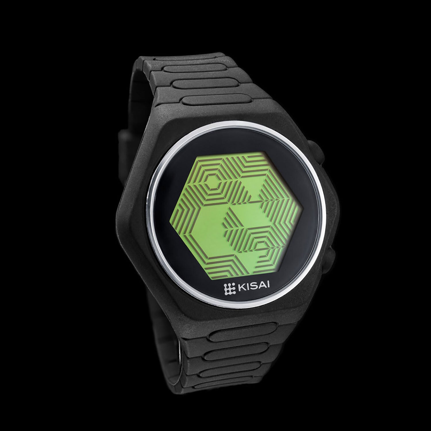 Tokyoflash Quasar Silicone // Black // Digital // Black + Green LCD
