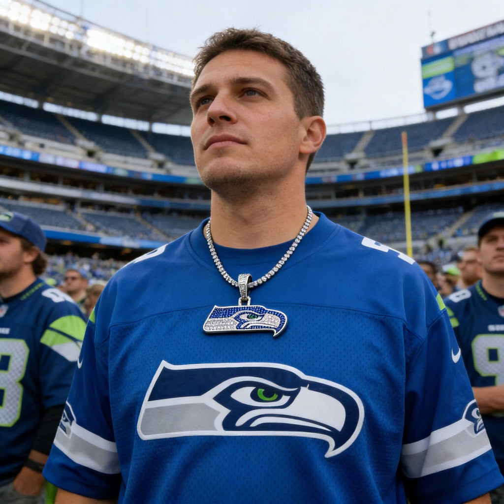 Seattle Seahawks Zircon Pendant Necklace – Game Day & Holiday Gift for Sports Fans