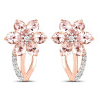 1.66 Carat Genuine Morganite and White Topaz .925 Sterling Silver Earrings