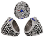New England Patriots Super Bowl Championship Ring & Trophy Set– 2002, 2004, 2005, 2015, 2017 & 2019