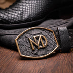 Kansas // Python Leather Western Boots // Black