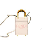 Fendi  Vitello King Plexiglass Logo Embossed Mini Fendi Sunshine Shopper Tote