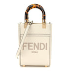 Fendi  Vitello King Plexiglass Logo Embossed Mini Fendi Sunshine Shopper Tote