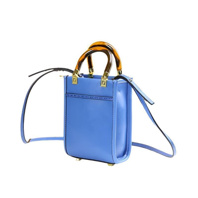 Fendi  Vitello King Plexiglass Logo Embossed Mini Fendi Sunshine Shopper Tote