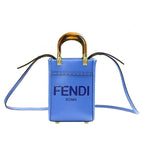 Fendi  Vitello King Plexiglass Logo Embossed Mini Fendi Sunshine Shopper Tote