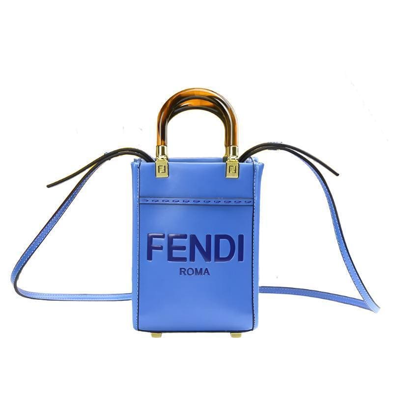 Fendi  Vitello King Plexiglass Logo Embossed Mini Fendi Sunshine Shopper Tote