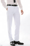 Ferrecci Men's Archer White Slim Fit Flat-Front Dress Pants