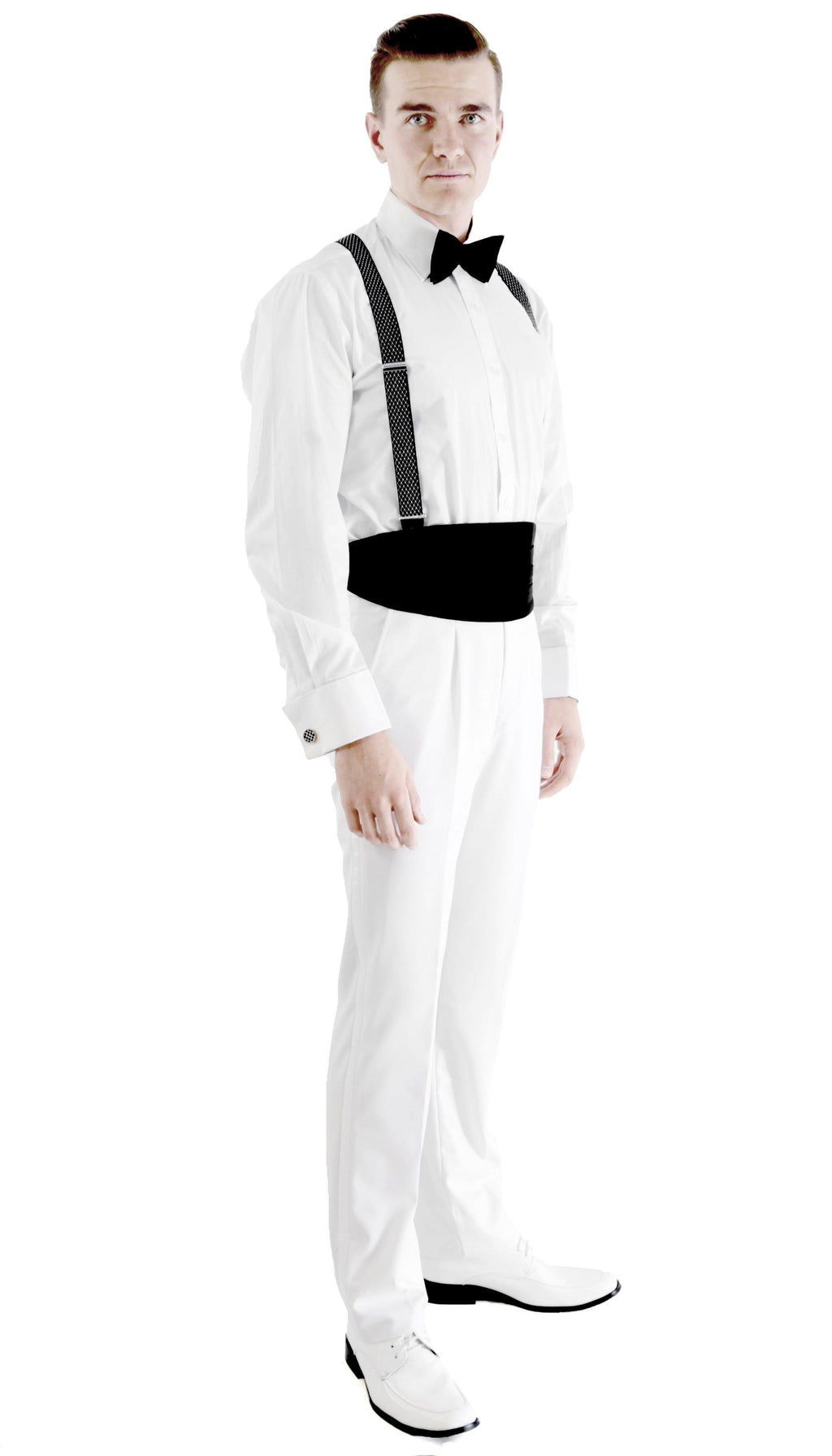 Ferrecci Men’s Regular Fit Peak Lapel White Tailcoat Tuxedo Set
