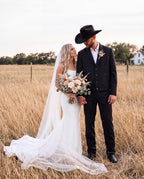 Men's Black Western Suit 2-Piece - Cowboy Suit with Western Yoke & Pearl Snaps