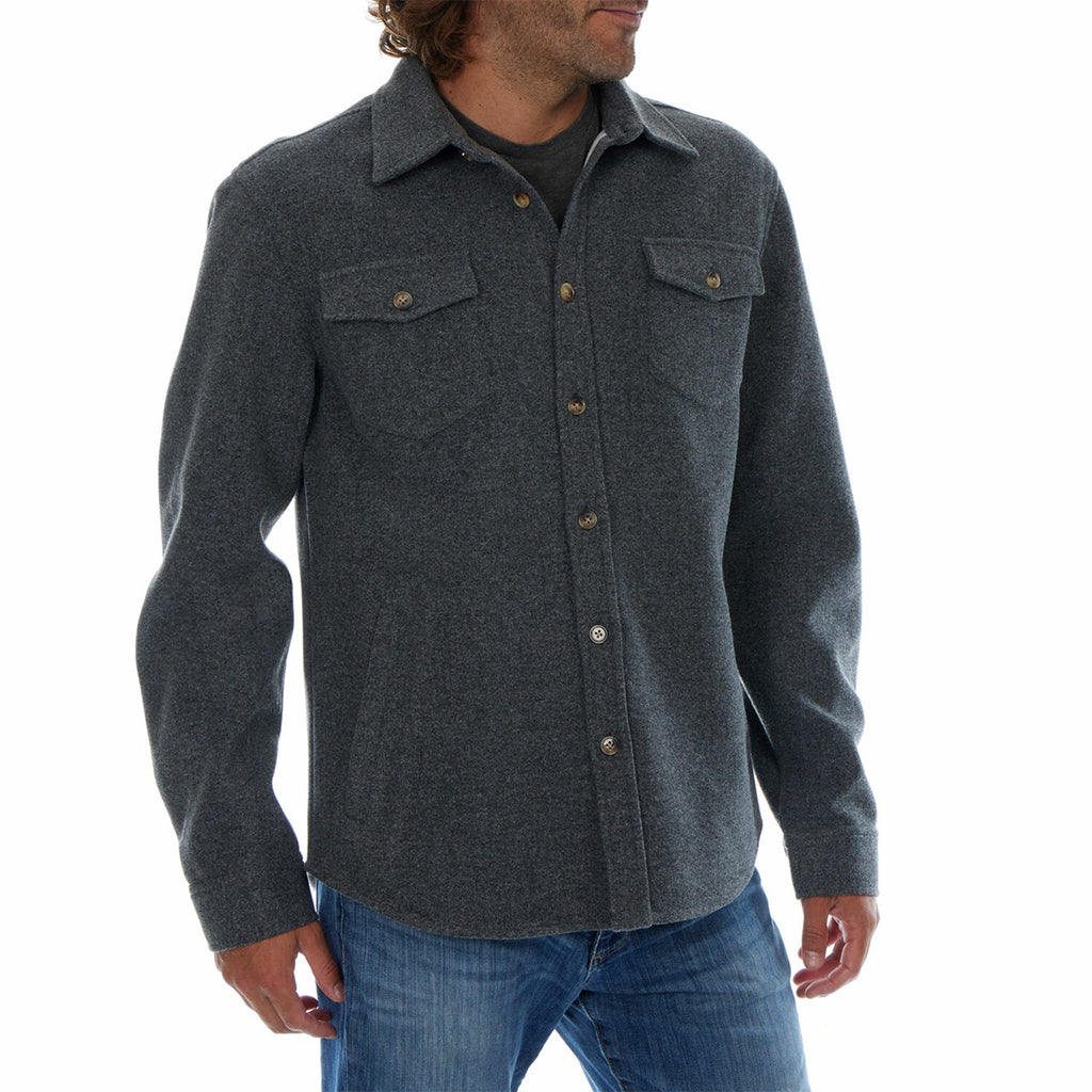 Bentley Heavy Faux Wool Work Shirt  // Charcoal