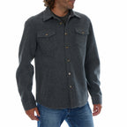 Bentley Heavy Faux Wool Work Shirt  // Charcoal