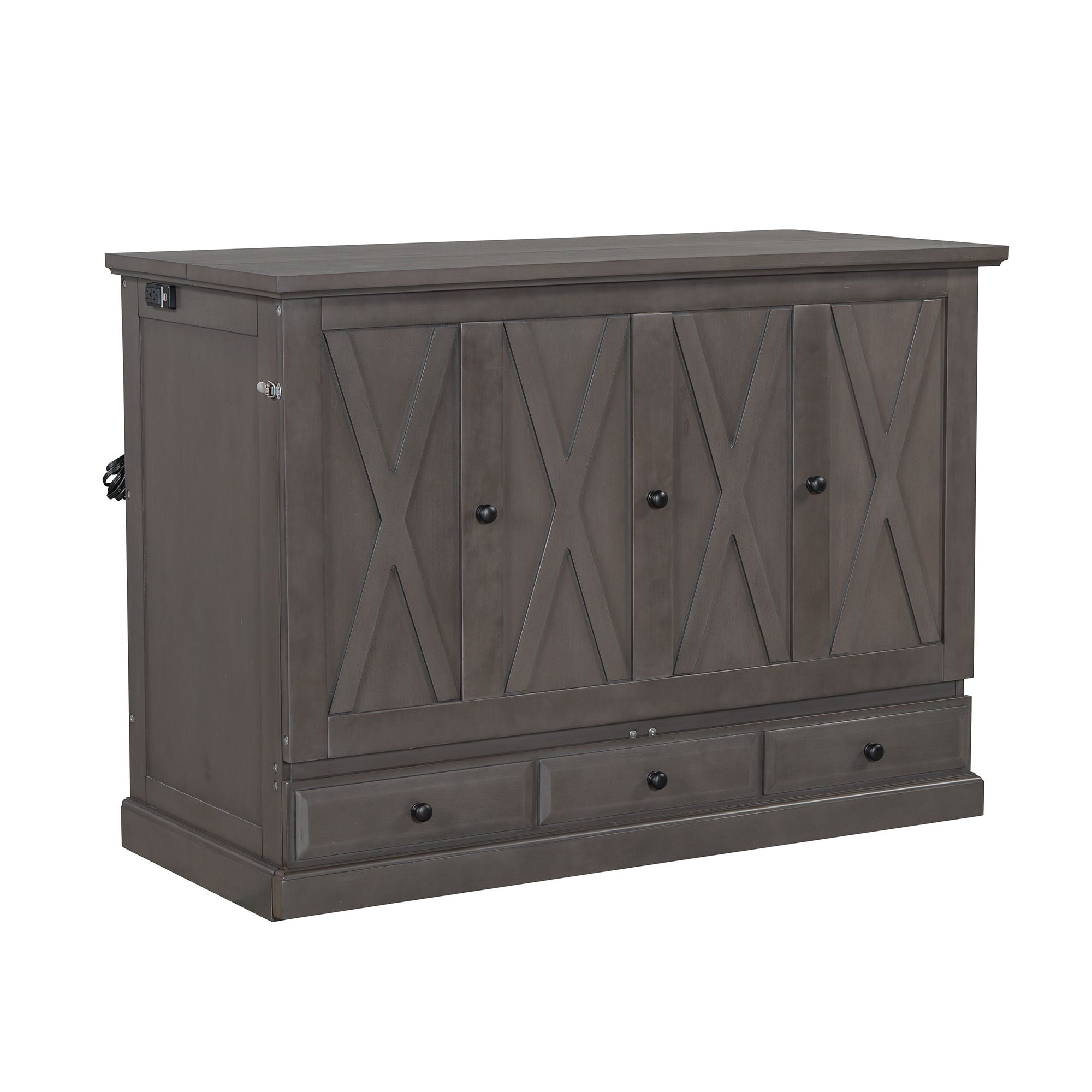 Solid Pine Murphy Bed Chest Cube Cabinet Bed