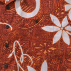 Red Hawaiian Shirt For Men Tiki Hawaii Shirt Camp Collar 100% Cotton Shirt