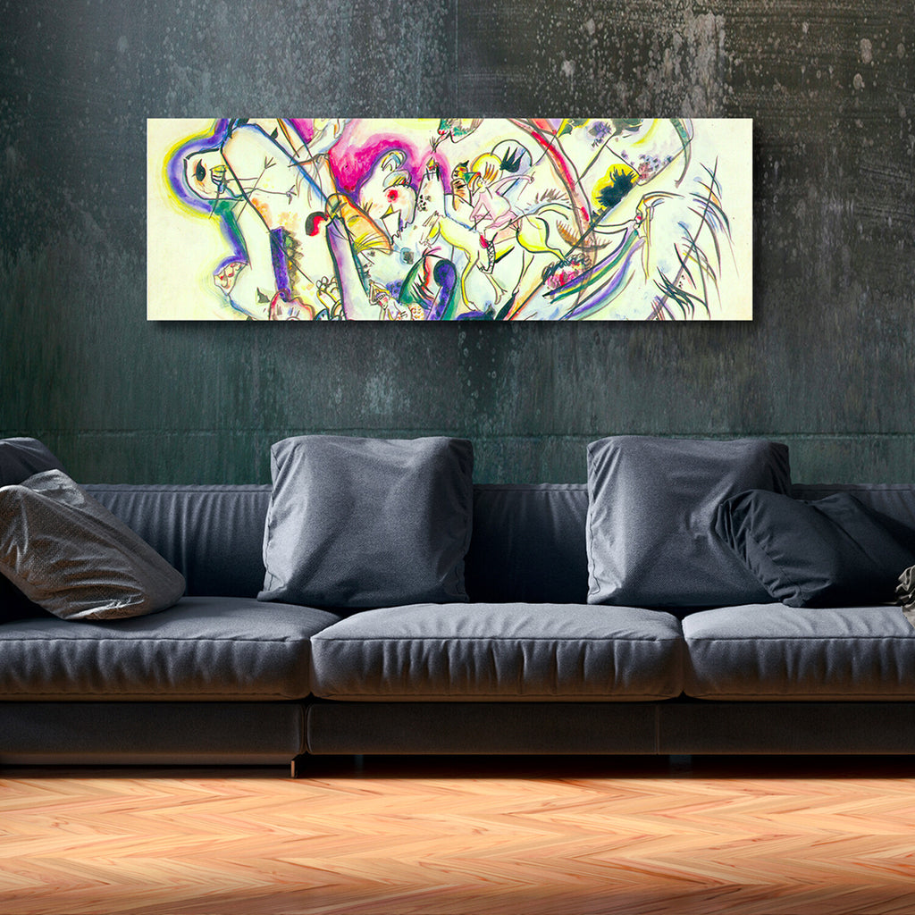 Kandinsky Series Glass Print // Horseriding Abstract