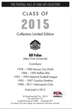 Bill Polian Colts Signed/Inscr 2015 GLAC/Goal Line Art Postcard PSA/DNA 186322